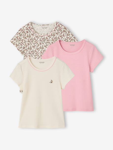 Lot de 3 T-shirts manches courtes fille beige 1 - vertbaudet enfant 