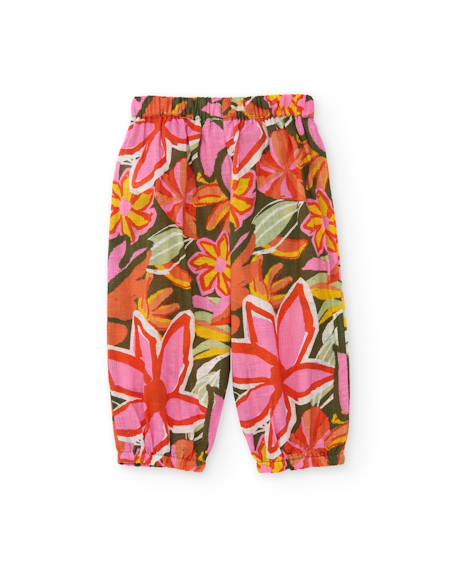 Pantalon fille en tissu léger Orange 2 - vertbaudet enfant 