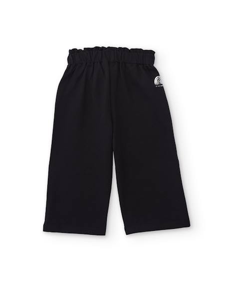 Pantalon en maille pour fille avec taille élastiquée Noir 2 - vertbaudet enfant 