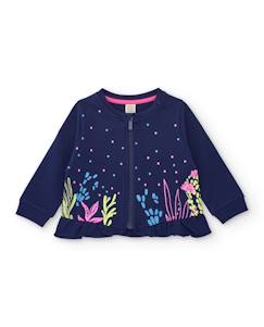 -Sweat-shirt fille en maille avec volant au bas