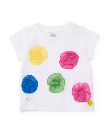 Bébé-T-shirt fille en maille avec fleurs en volume