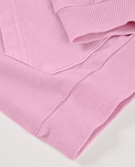 Sweat fille en maille avec poche kangourou Rose 4 - vertbaudet enfant 