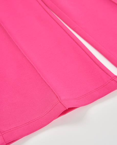 Pantalon fille en maille avec coutures décoratives Rose 4 - vertbaudet enfant 