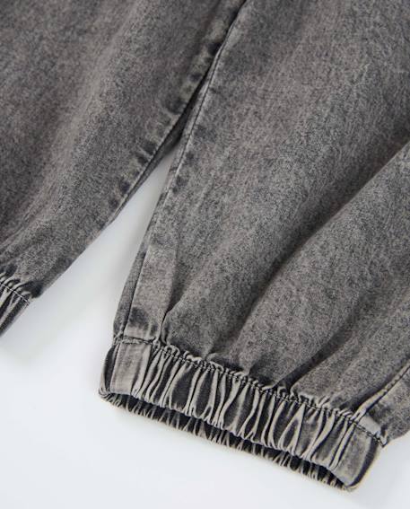 Pantalon fille en denim effet délavé Gris 4 - vertbaudet enfant 