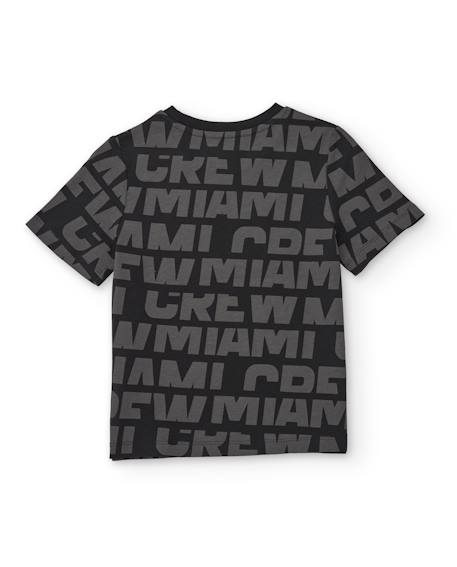 T-shirt garçon en maille avec application centrale 3d Noir 2 - vertbaudet enfant 