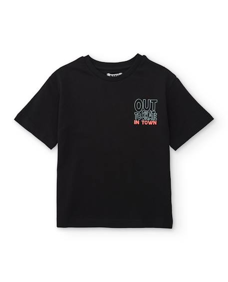 T-shirt garçon en maille au style urbain Noir 3 - vertbaudet enfant 