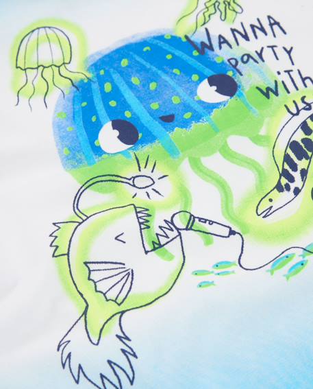 T-shirt garçon en maille avec dégradé Blanc 4 - vertbaudet enfant 