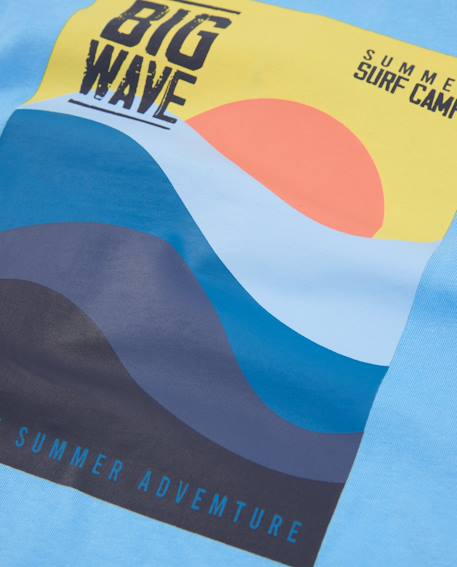 T-shirt garçon en maille avec graphique sur le devant Bleu 4 - vertbaudet enfant 