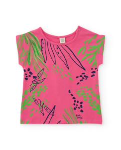-T-shirt fille en maille avec fermeture à l’épaule