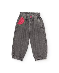 Bébé-Pantalon, jean-Pantalon fille en denim effet délavé