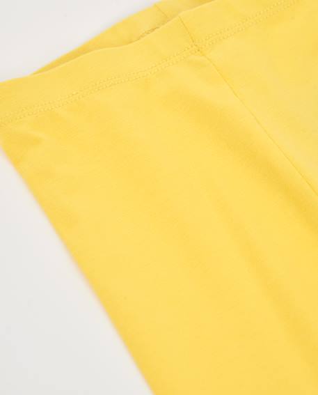 Legging fille en maille avec taille élastiquée Jaune 3 - vertbaudet enfant 