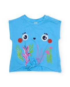 -T-shirt fille en maille avec nœud décoratif