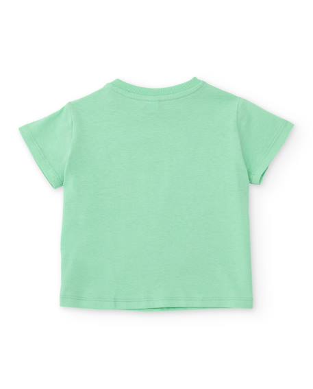 T-shirt garçon en maille avec imprimé dynamique Vert 2 - vertbaudet enfant 
