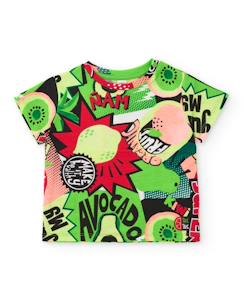 T-shirt garçon en maille avec imprimé bande dessinée  - vertbaudet enfant