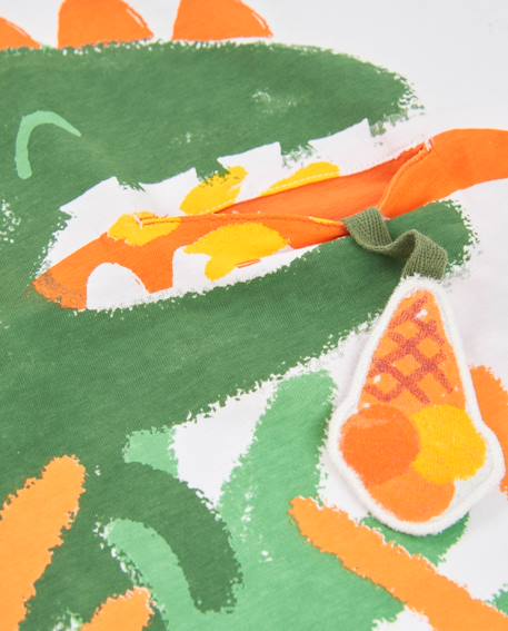 T-shirt garçon en maille avec application sur le devant Blanc 4 - vertbaudet enfant 