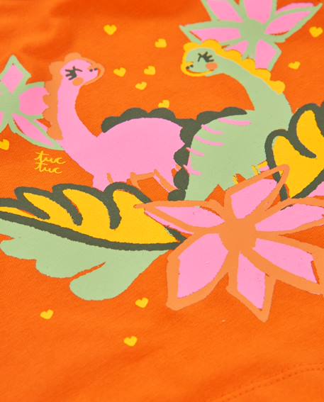 T-shirt fille en maille avec manches à volants Orange 3 - vertbaudet enfant 