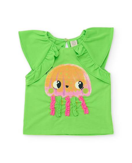 Ensemble fille en maille avec applications en relief Vert 2 - vertbaudet enfant 