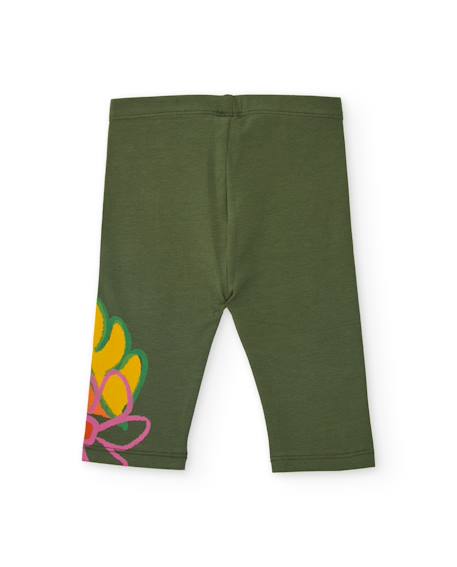 Legging fille en maille avec détail imprimé Vert 2 - vertbaudet enfant 