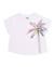 T-shirt fille en maille avec palmier sur le côté Blanc 1 - vertbaudet enfant 