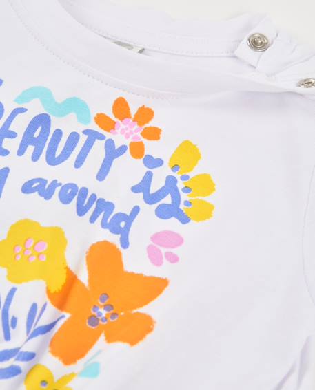 T-shirt pour fille en maille avec nœud décoratif Blanc 3 - vertbaudet enfant 