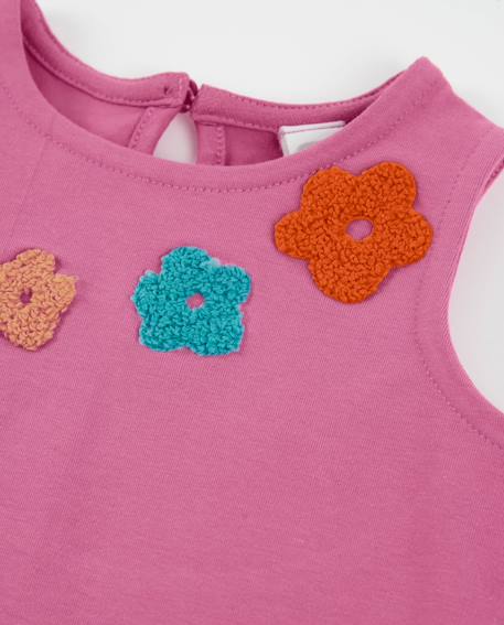 T-shirt pour fille en maille avec volant sur le côté Rose 3 - vertbaudet enfant 