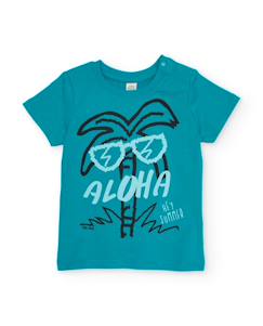T-shirt garçon en maille avec imprimé palmiers  - vertbaudet enfant
