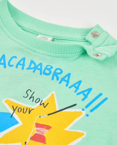 T-shirt garçon en maille avec imprimé dynamique Vert 3 - vertbaudet enfant 