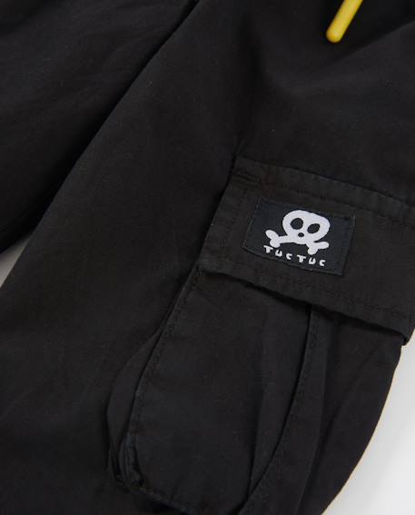 Pantalon cargo pour garçon en tissu Noir 4 - vertbaudet enfant 