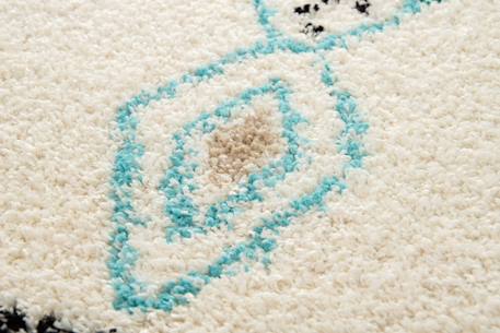 Tapis épais à franges style ethnique glyph Bleu naturel+Palette colorée 12 - vertbaudet enfant 