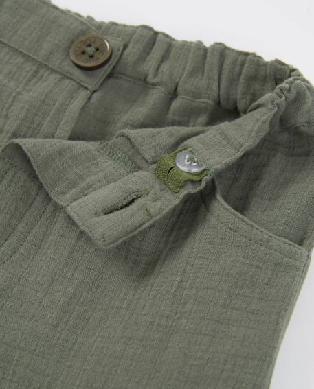 Pantalon garçon avec poches cargo Vert 4 - vertbaudet enfant 