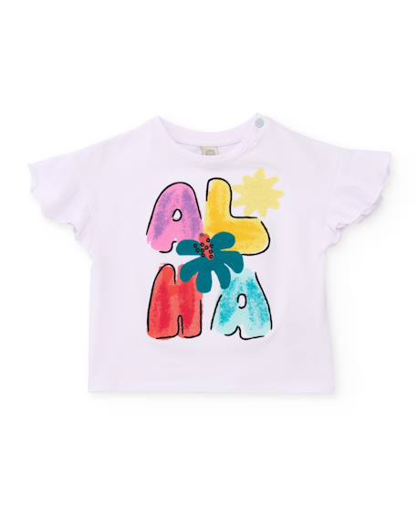 Bébé-T-shirt fille en maille avec manches à volant