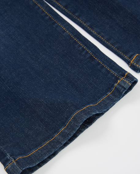 Pantalon fille uni en tissu denim Bleu 5 - vertbaudet enfant 