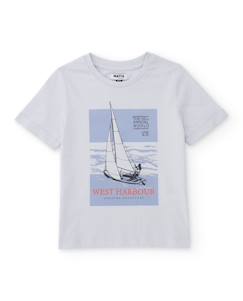 T-shirt garçon en maille avec imprimé nautique  - vertbaudet enfant