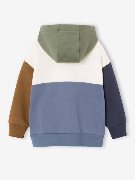 Sweat à capuche colorblock garçon multicolore+noisette 8 - vertbaudet enfant 