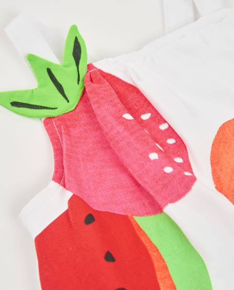 T-shirt fille en maille avec petites feuilles en relief Blanc 3 - vertbaudet enfant 
