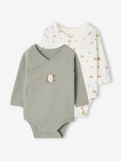 Bébé-Body-Lot de 2 bodies naissance manches longues 