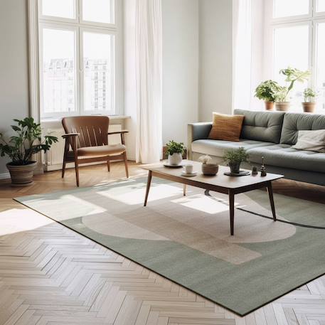 Tapis géométrique doux et confortable bilbao Beige sable+Vert naturel 10 - vertbaudet enfant 