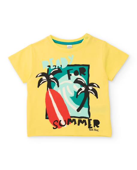Garçon-T-shirt garçon en maille avec imprimé estival