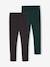 Lot 2 Leggings fille doublés maille polaire anthracite+prune 1 - vertbaudet enfant 