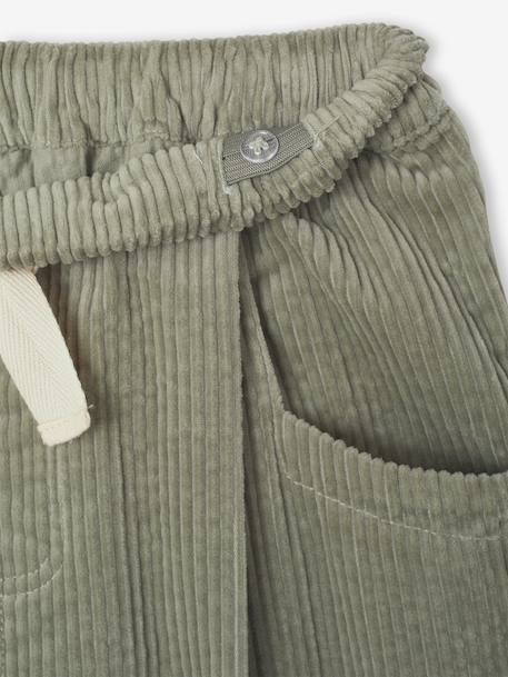 Pantalon fille velours forme loose Léopard+vert de gris+vieux rose 9 - vertbaudet enfant 