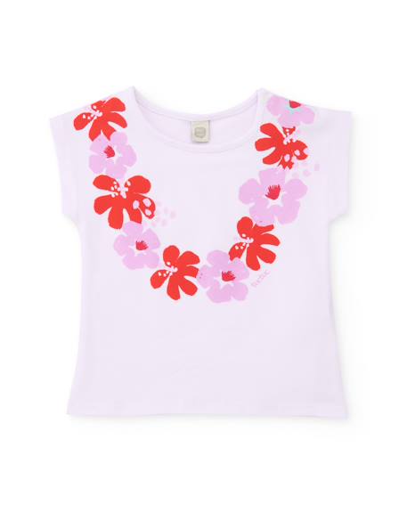 Fille-T-shirt, sous-pull-T-shirt fille en maille avec manches courtes japonaises