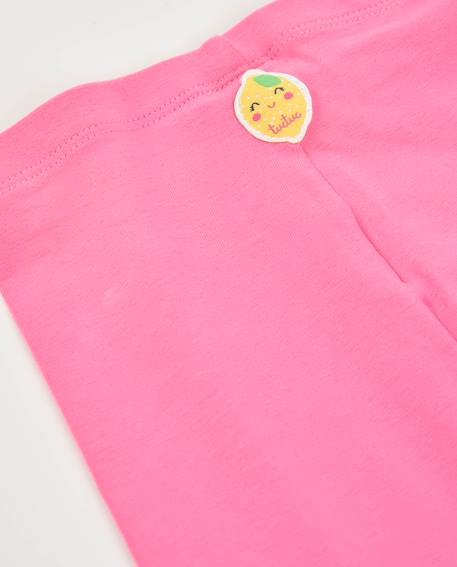 Legging fille en maille avec élastiques Rose 3 - vertbaudet enfant 