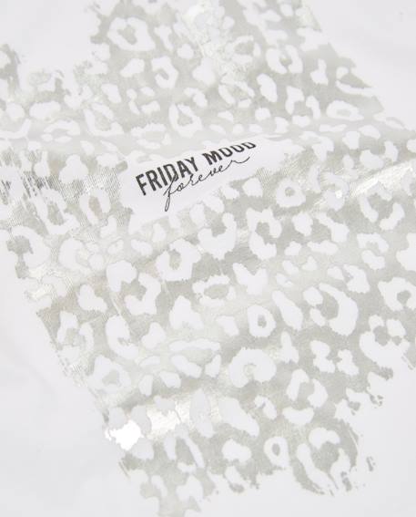T-shirt fille en maille avec imprimé métallisé Blanc 4 - vertbaudet enfant 