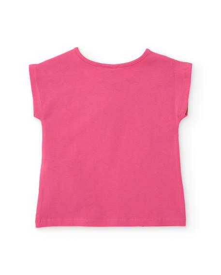 T-shirt fille en maille avec fermeture à l’épaule Rose 2 - vertbaudet enfant 