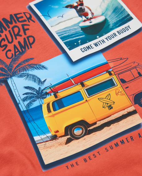 T-shirt garçon en maille avec imprimé photographique Orange 4 - vertbaudet enfant 
