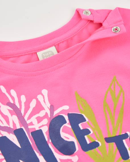 T-shirt fille en maille avec nœud au bas Rose 3 - vertbaudet enfant 