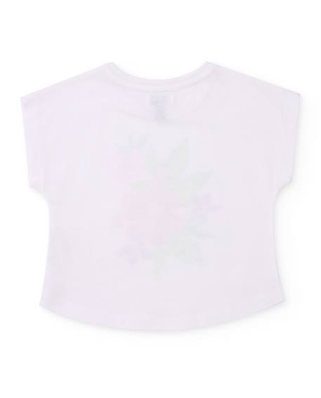 T-shirt fille en maille avec finition brillante Blanc 2 - vertbaudet enfant 