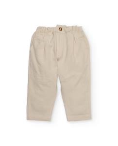 Pantalon garçon en tissu uni avec taille élastique  - vertbaudet enfant