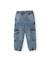 Pantalon fille en toile et denim, design cargo Bleu 1 - vertbaudet enfant 
