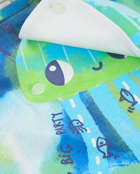 T-shirt garçon en maille avec imprimé effet aquarelle Bleu 4 - vertbaudet enfant 